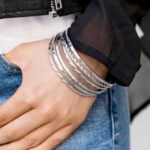 paparazzi Jewelry - Rumble in the Concrete Jungle Bangle Bracelets paparazzi Jewelry - Rumble in the Concrete Jungle Bangle Bracelets